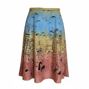 VTG JPR Sequins Tiki Scene Midi Skirt NWT Boho Tropical Aloha Vibes Retro Island